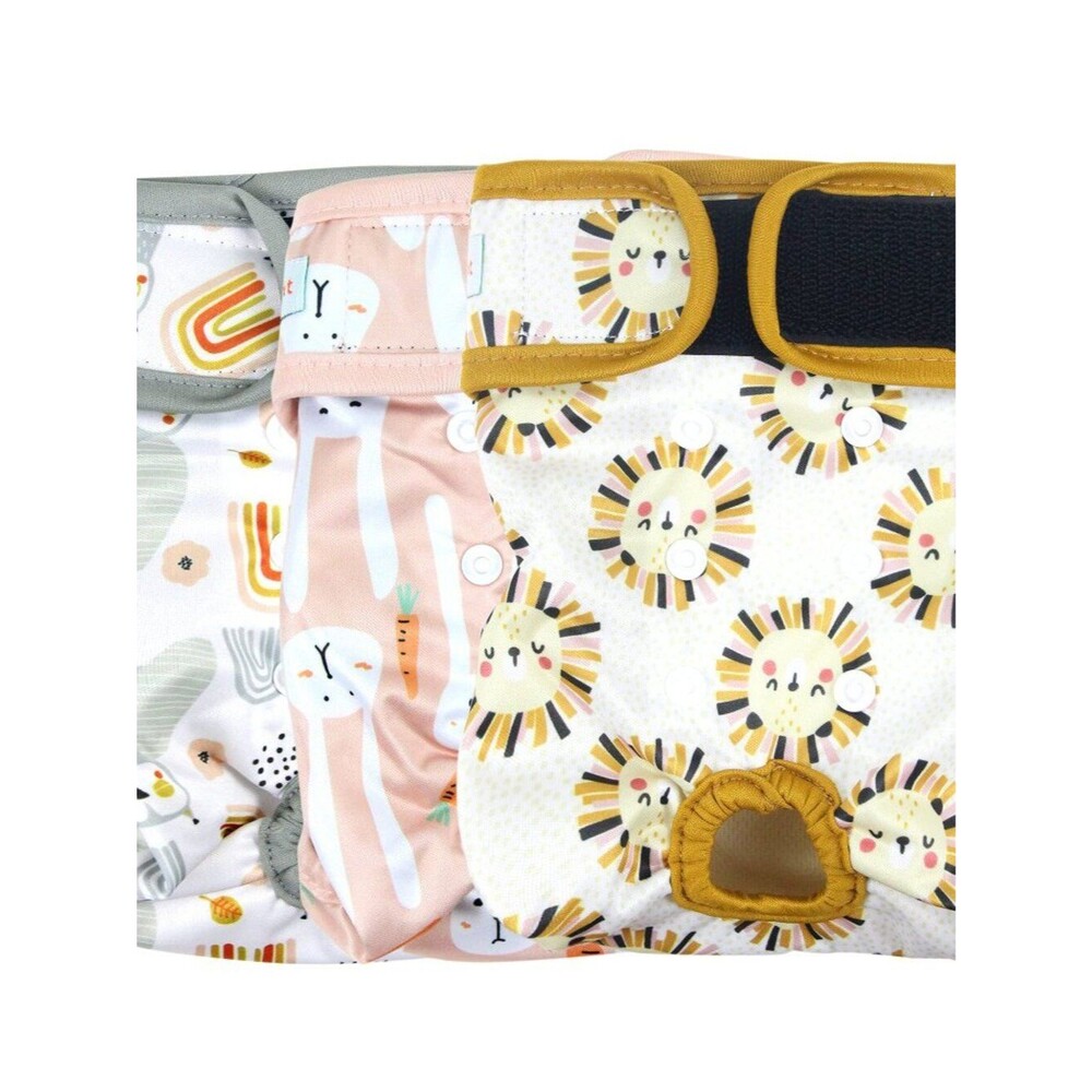 Washable Female Dog Diapers (3 Pack) - Doggie Reusable M